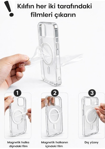 Samsung Galaxy Z Flip 7 Uyumlu Kamera Korumalı Magsafe Wireless Şarj Özellikli Lüks Şeffaf Silikon Telefon Kılıfı