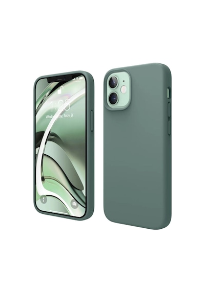 Apple Uyumlu iPhone 12  Silikon Kılıf - Pastel Renk Tonu Esnek Tam Koruma Kapak - Yeşil