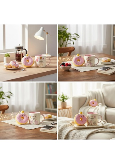 Donut Peluş Anahtarlıklı Porselen Kupa - Sürpriz 4 Farklı Modelden Biri - Hediyelik Sevimli Kupa Bardak Ve Yumuşak Anahtarlık Seti Asorti/karışık 1 Adet Beyaz - Çok Renkli Donut Peluş Anahtarlıklı Porselen Kupa - Sürpriz 4 Farklı Modelden Biri - Hediyelik Sevimli Kupa Bardak Ve Yumuşak Anahtarlık Seti Asorti/karışık 1 Adet Beyaz - Çok Renkli