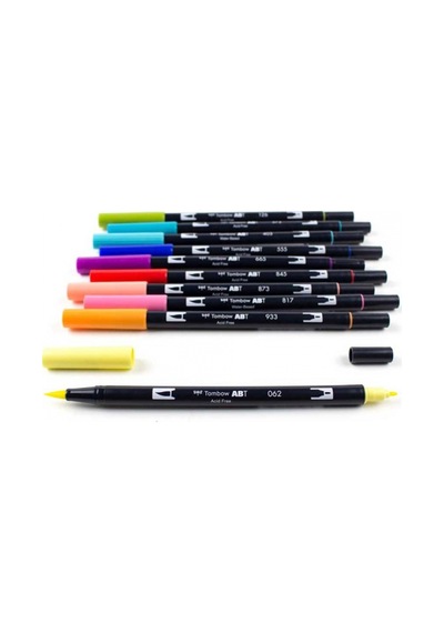 Tombow 10'Lu Retro Renkler Ab-T Dual Brush Pen G.Kalem Seti 56217