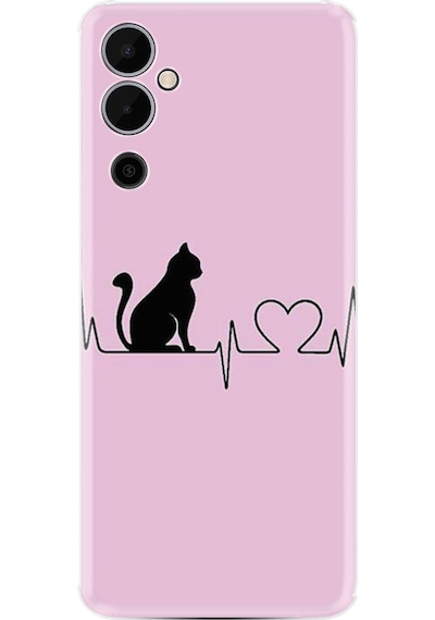 Tecno Pova 4 Kılıf Resimli Desenli Baskılı Silikon Pink Cat Heart 1303