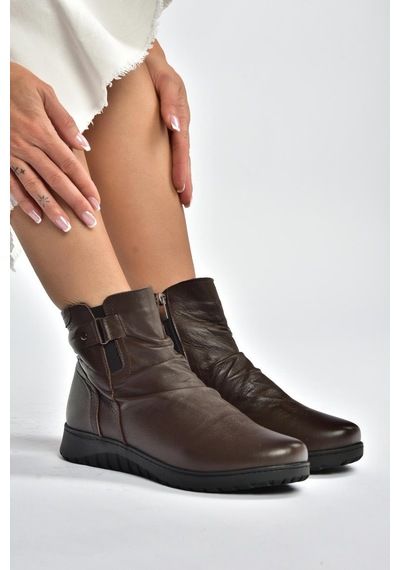 Fox Shoes V324501703 Kahverengi Hakiki Deri Kadın Bot Kahverengi-hakiki Deri