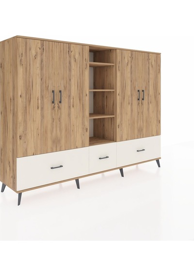 Hyperion Dolap 12 Raflı 3 Çekmeceli 4 Kapaklı 220x44x163 Çam-çam/ Çam-çam/aytaşı Hyperion Dolap 12 Raflı 3 Çekmeceli 4 Kapaklı 220x44x163 Çam-çam/ Çam-çam/aytaşı