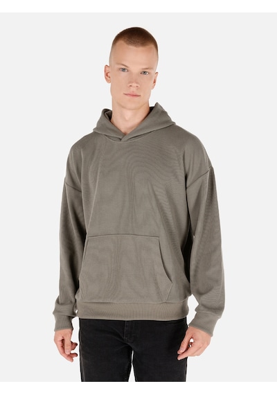 Colin's Colins Normal Kesim Kapüşonlu Cepli Yeşil Erkek Sweatshirt Cl1070051 Haki