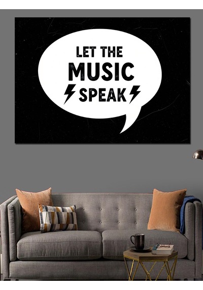 Let The Music Speak Dekoratif Kanvas - Mdf Ahşap Tablo