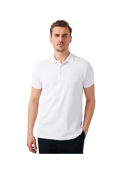 Buratti Pamuklu Regular Fit Düğmeli Erkek Polo Yaka T Shirt 5902127 Beyaz