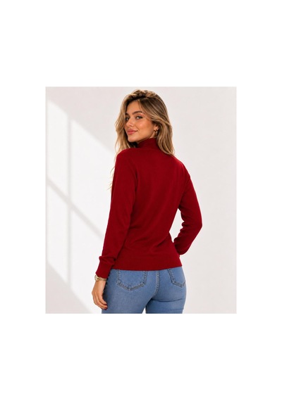 Hira Life Fashion Kadın Şık Tasarım Ve Yumuşak Dokulu Dik Yaka Triko Basic Kazak Bluz Bordo Bordo Hira Life Fashion Kadın Şık Tasarım Ve Yumuşak Dokulu Dik Yaka Triko Basic Kazak Bluz Bordo Bordo