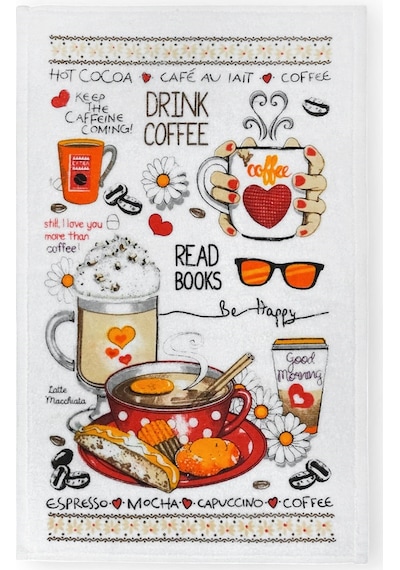 4lü Paket Baskılı Beyaz Mutfak Havlusu Modeli Read Books