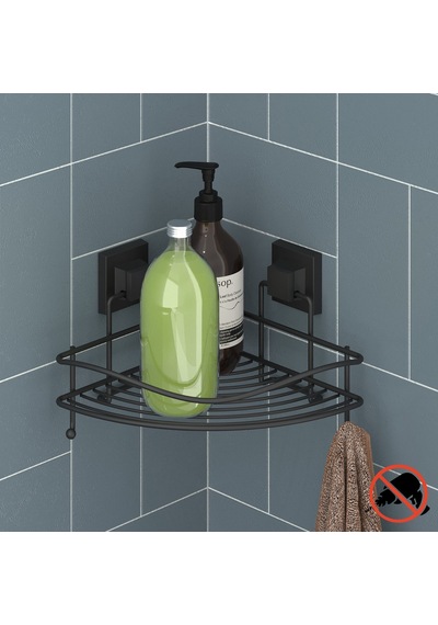 Teknotel Easyfıx Yapıskanlı Askılı Banyo Rafı Mat Siyah Ef250 Çok Renkli