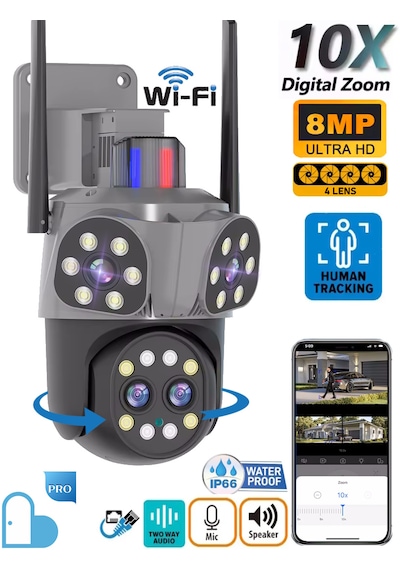 Mpia Orino 4 Lens 10x Zoom 8mp 360 Görüş Hareketli Waterproof