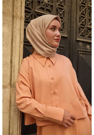 Silk Home Monogram Pamuk İpek Eşarp 130001-21 Fildişi