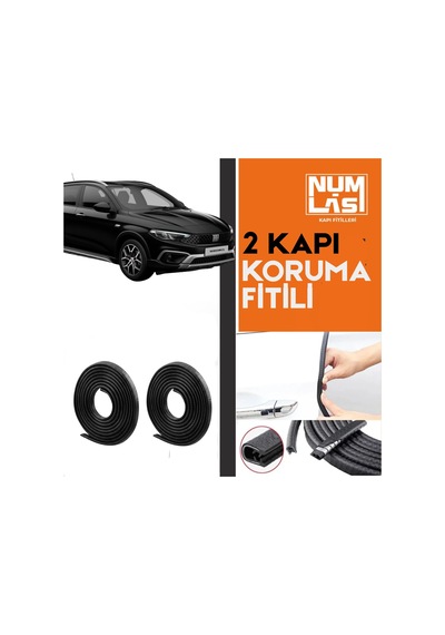 Fiat Egea Hatchback İki Kapı Koruma Fitili Siyah Renk Numlas-a Kalite-nm2586
