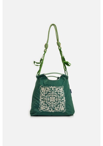 K&s Orta Boy Desenli Tote Çanta Yeşil
