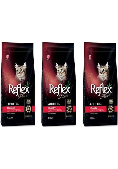 Reflex Plus Choosy Somonlu Yetişkin Kedi Maması 3 x 1500 G