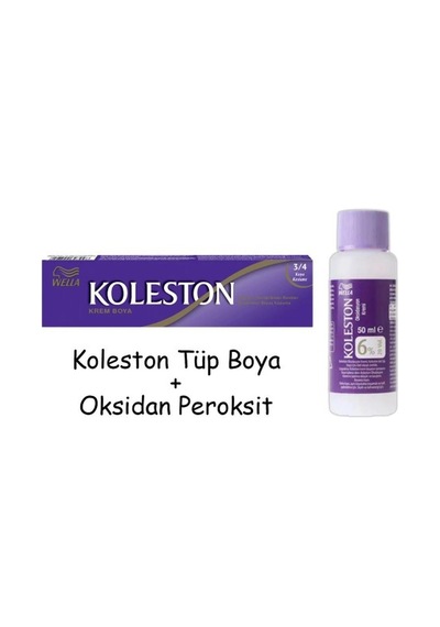 Koleston Tüp Boya 50 Ml - 3.4 Koyu Kestane + 20 Vol Oksidan Peroksit