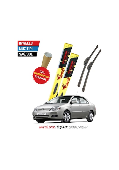 Toyota Corolla Uyumlu İnwells Muz Silecek Takımı 2002-2006