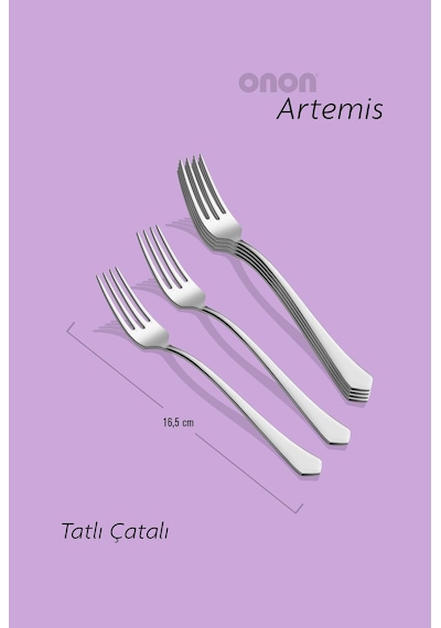 Onon Artemis 6 Adet Tatlı Çatal Takımı