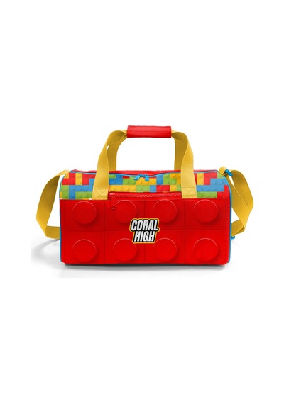 Coral High Renkli Blok Desenli Spor Çantası 27522 Kırmızı