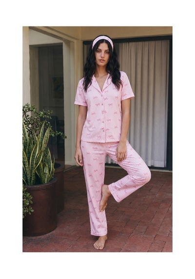 Fit Women Viskon Karışım Homewear Pembe Pijama Takımı
