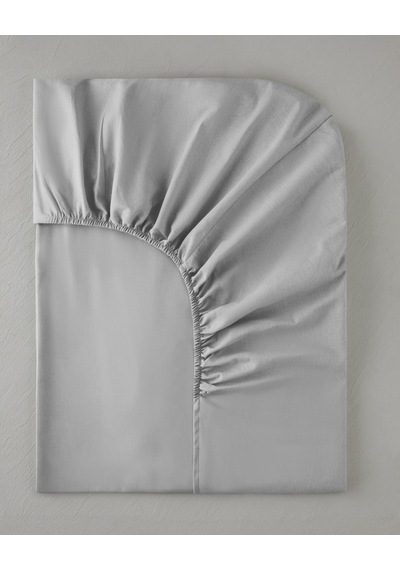 Novella Premium Soft Cotton Çift Kişilik Lastikli Çarşaf 160x200 Cm Orta Gri