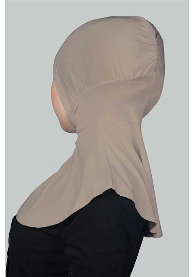 Altobeh Kadın Tesettür Pratik Boyunluklu Hijab - Sporcu Bone Açık Vizon