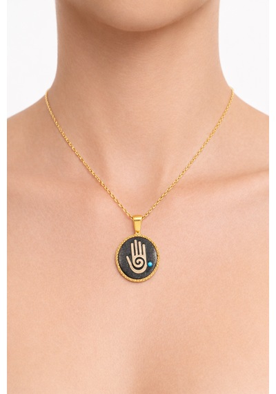 G&a Jewels - Koruyucu Dokunuş - 925 Ayar Oksitli Yaldız Altın Kaplama Gümüş Kolye Altın - Gümüş G&a Jewels - Koruyucu Dokunuş - 925 Ayar Oksitli Yaldız Altın Kaplama Gümüş Kolye Altın - Gümüş
