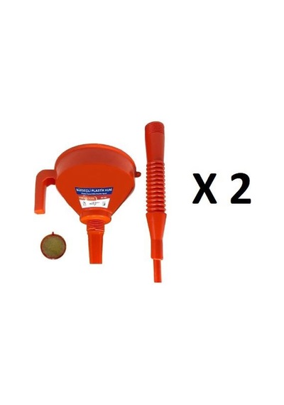 2 Adet Plastik Hortumlu Süzgeçli Yağ-benzin Motosiklet Hunisi - 16 Cm Çap