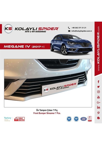 Renault Megane 4 Hb-Sd Ön Tampon Çıtası 7 Prç Krom 2017 ve Sonras