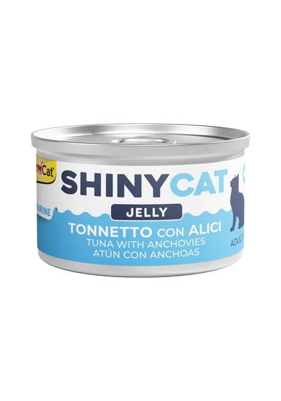 Shinycat Jöle İçinde Ançüezli Ton Balıklı Kedi Konservesi 70 Gr Yaş Kedi Maması, Ton Balığı Ve Ançüez Parçalı