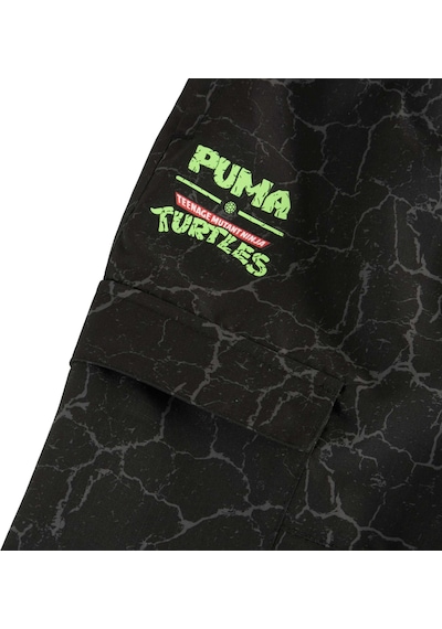 Puma X Tmnt Genç Dokuma Kargo Pantolon 630088 01 Siyah