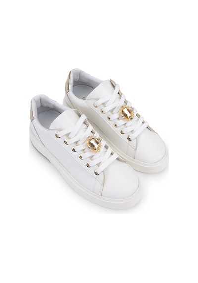 Tamer Tanca Kadın Suni Deri Beyaz Sneakers & Spor Ayakkabı 1009 3333 Bn Ayk Y26 Beyaz Cılt