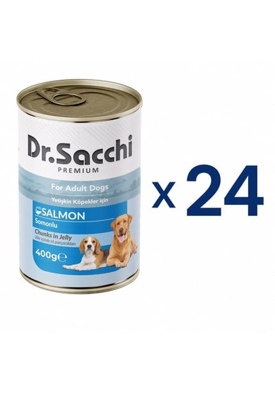 Dr. Sacchi Delicious Somonlu Köpek Konservesi 400 Gr 24 Adet