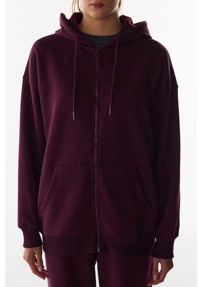 Penti Bordo Full Fermuarlı Şardonlu Active Uzun Kollu Sweatshirt