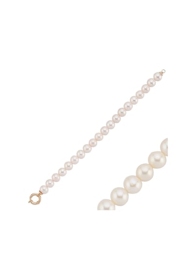 9,5 Mm Gemici Kilit Doğal İnci Bileklik 18 Cm / Rose Gümüş