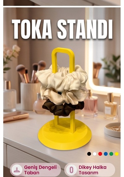 Toka Standı Saç Tokası Düzenleyici Masaüstü Organizer Sarı