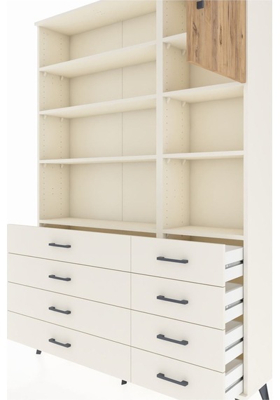 Arges Dolap 8 Raflı 8 Çekmeceli Tek Kapaklı 132x30x195 Aytaş... Aytaşı