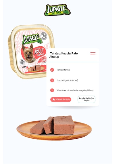16 Adet Kuzulu & Somonlu Köpek Yaş Maması Tahılsız Pate Alucup - 16 Adetx 100 Gr