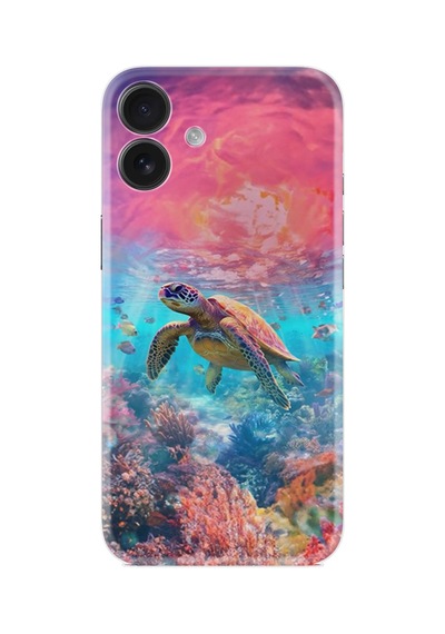 Apple iPhone Uyumlu Apple iPhone Uyumlu 16 Kılıf Boutique Baskılı Resimli Kaplumbağa Pcode -065