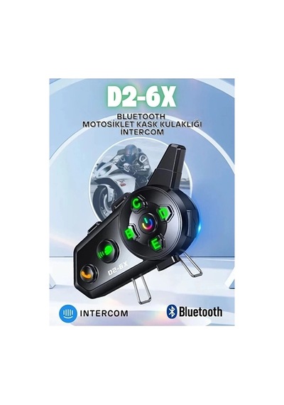 Hubrendy  D2-6x 1000m Mesafeli 6 Kanallı İntercom Bluetooth Motosiklet Kask Kulaklığı İntercom
