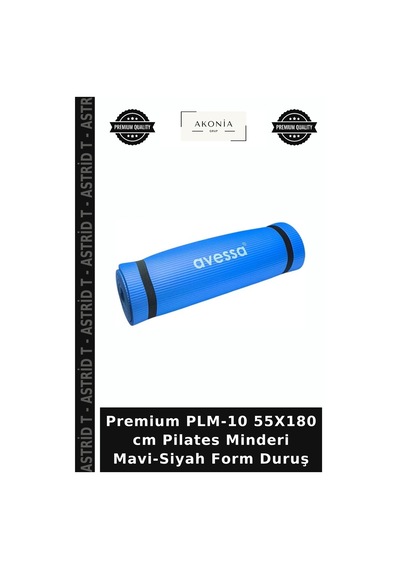 Premium Plm-10 55x180 Cm Pilates Minderi Mavi-siyah Form Duruş Mavi - Siyah