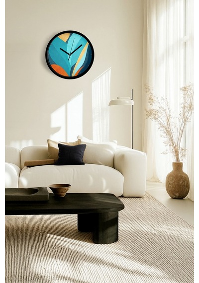 Modern Duvar Saati - 25cm - Önü Camlı Siyah Kasa - Sessiz Mekanizma-jh0866 Siyah