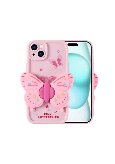 Apple Uyumlu iPhone 15 Plus Kılıf Kamera Korumalı Figür Tasarımlı Zore Kapya Kapak-pembe Açık Pembe Açık Pembe Açık