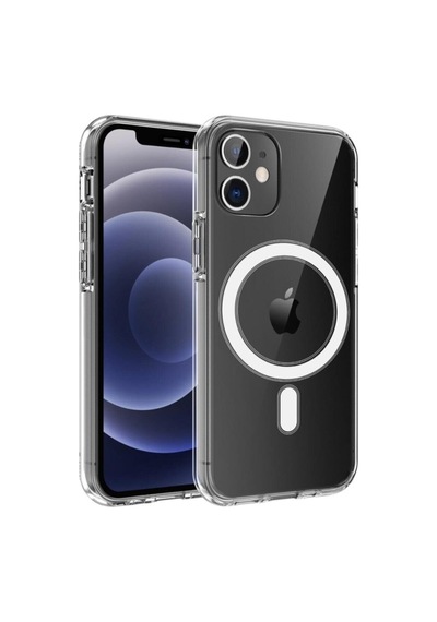Apple iPhone Uyumlu   12 Mini Kılıf Coss Wireless Destekli Hibrit Silikon Şeffaf R10865:şeffaf