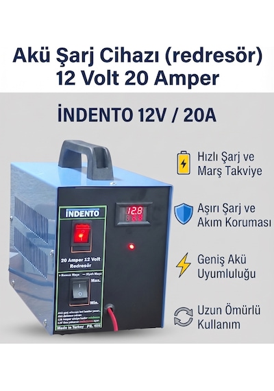 Akü Şarj Cihazı Redresör 12 Volt 20 Amper