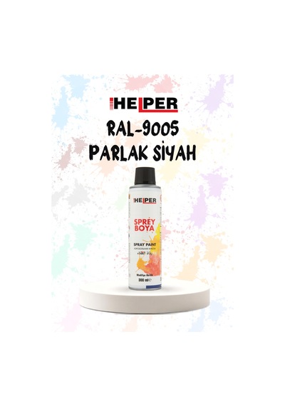 Helper Ral 9005 Parlak Siyah Akrilik Sprey Boya 300 Ml