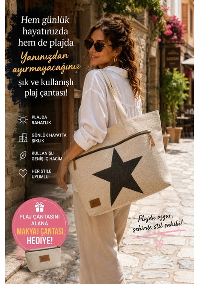 Ays Hediyeli Plaj Çantası Gri