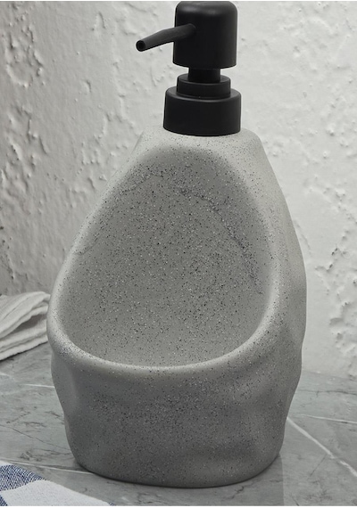 Taş Desenli Sıvı Sabunluk - Sünger Hazneli Mutfak Sabunluğu - 700 Ml - Çakıl Desen -