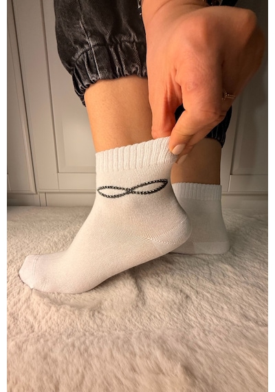 Ozzy Socks 3 Çift Kadın Taş Detaylı Dikişsiz & Takviyeli Patik Çorap Bordo
