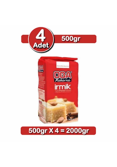 Oba Tatlılık İrmik 500 G X 4 Adet Helvalık Şekerparelik