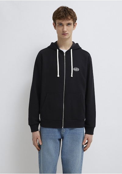 Mavi - Mavi Logo Baskılı Fermuarlı Sweatshirt 0s10557-900 Siyah